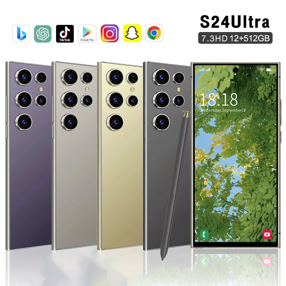 S24Ultra Smart Phone - 7.3" HD Screen, Android 14, Dual SIM Dual Standby, 6+128GB, 128GB Memory Card, Face ID, 5G/4G/3G/GPS